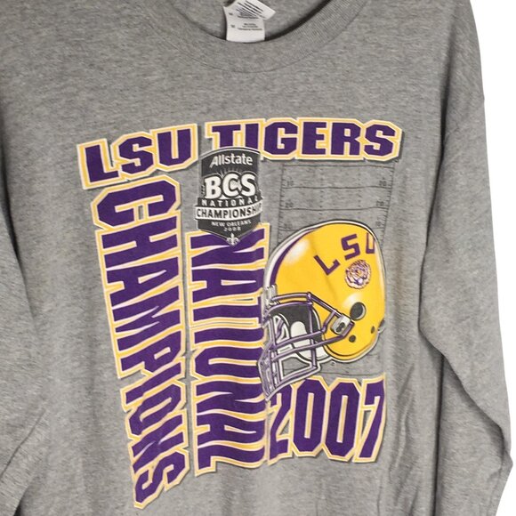 LSU Tigers Shirt Mens Medium Football 2007 BCS National Champions Long Sleeve - Picture 4 of 13
